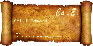 Csiki Edmond névjegykártya